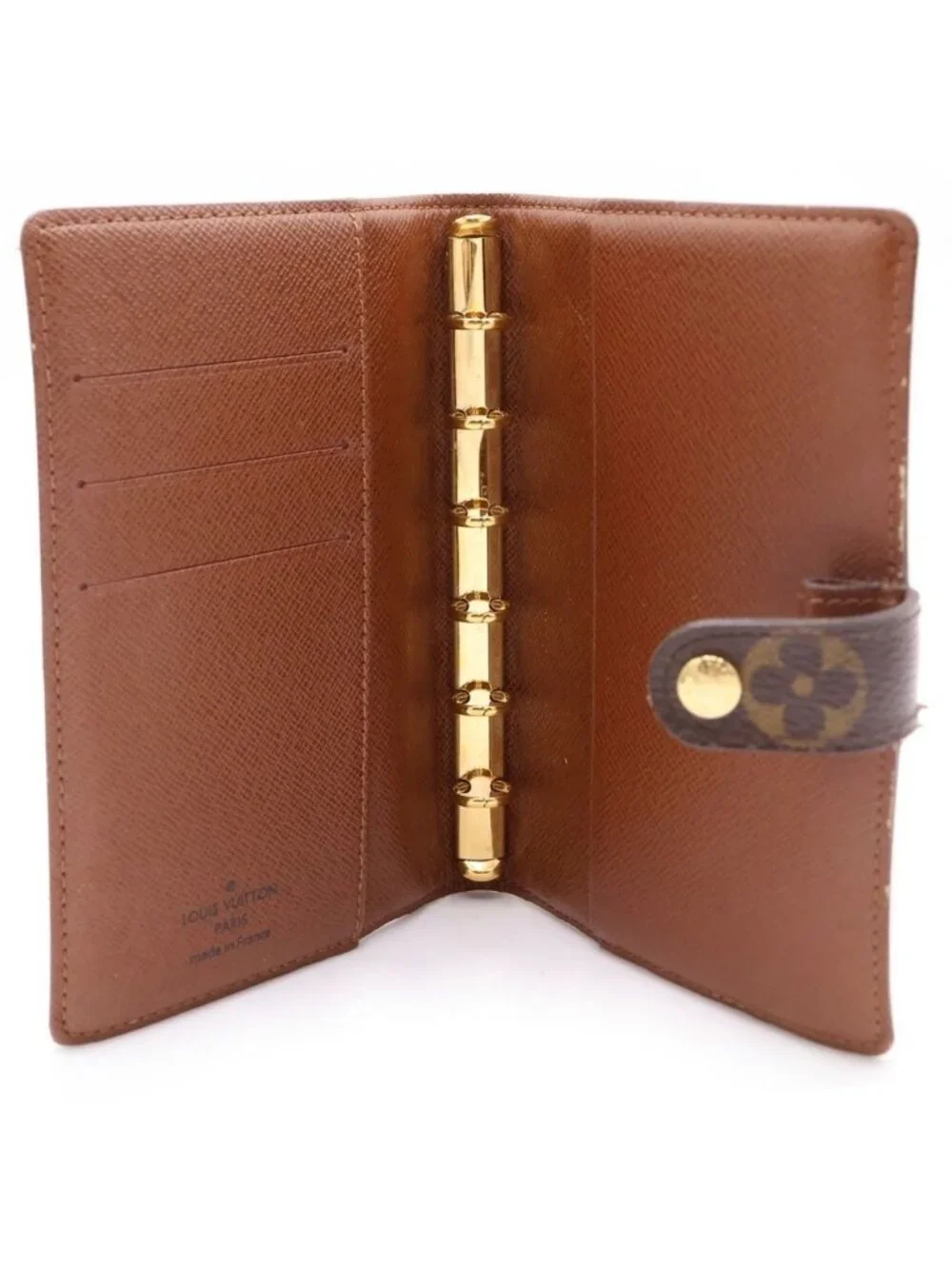 Louis Vuitton Monogram Agenda PM Binder Notebook Cover Brown Gold